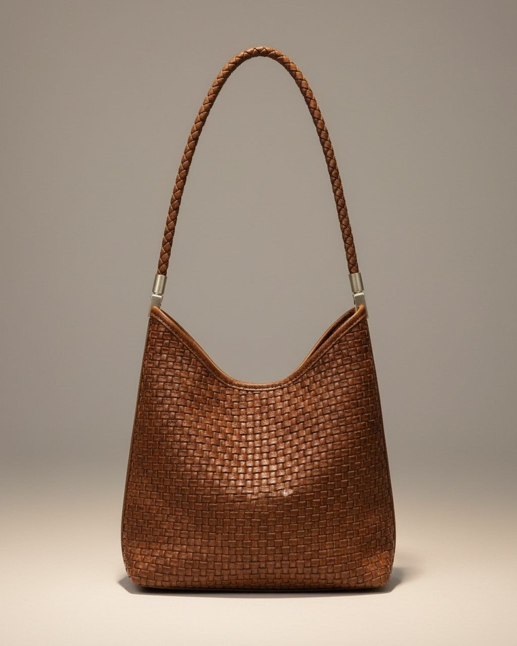 The Sage Woven Leather Bag - Brown