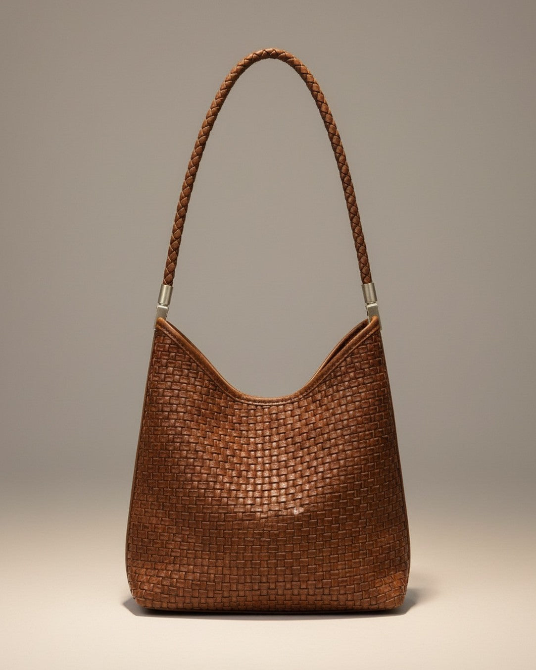 The Sage Woven Leather Bag - Brown