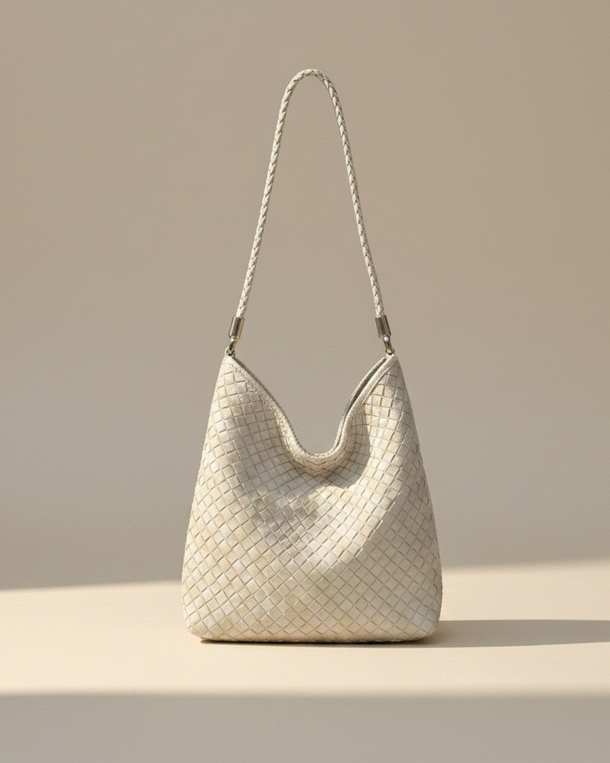 The Sage Woven Leather Bag - Off-White