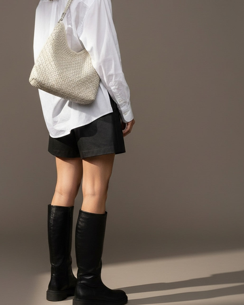 The Sage Woven Leather Bag - Off-White