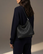 The Sage Woven Leather Bag - Black