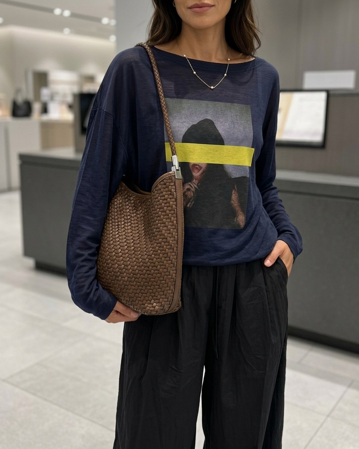 The Sage Woven Leather Bag - Brown