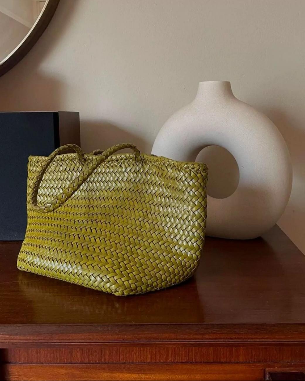 The Olive Leather Tote - Olive