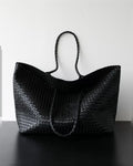 The Olive Leather Tote - Black