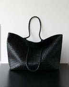 The Olive Leather Tote - Black