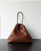 The Olive Leather Tote - Brown