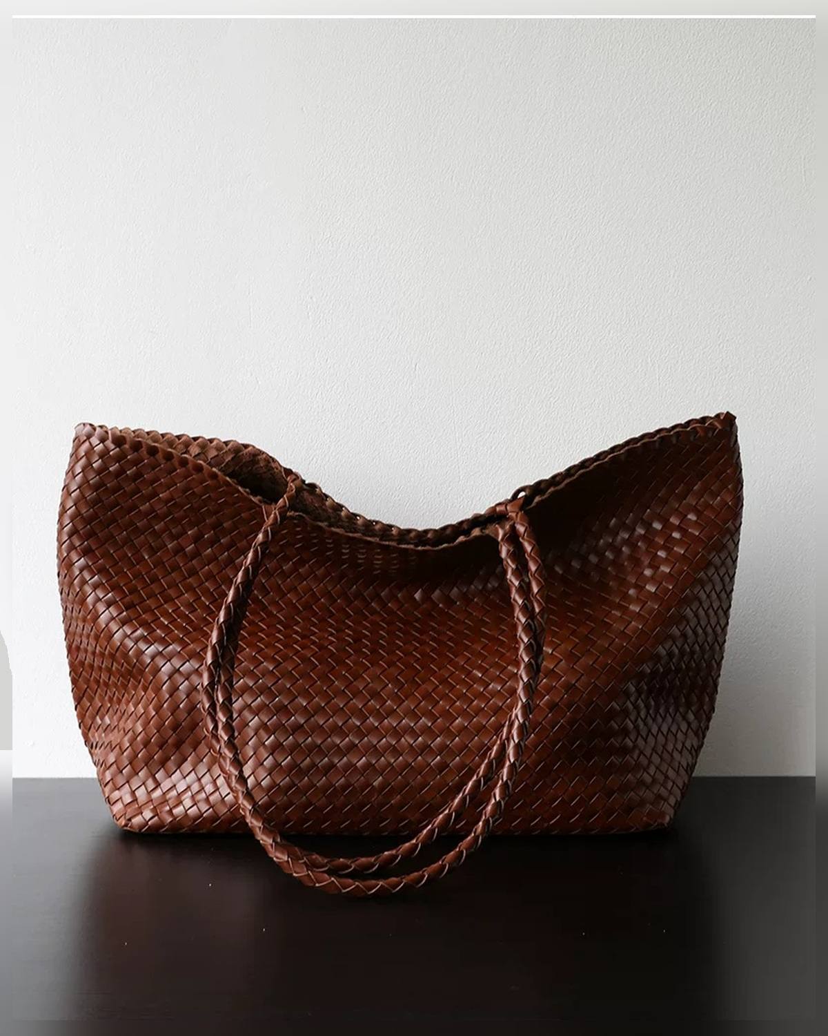 The Olive Leather Tote - Brown