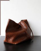 The Olive Leather Tote - Brown