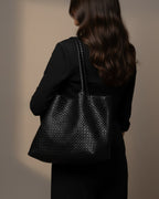 The Olive Leather Tote - Black