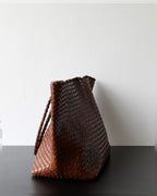 The Olive Leather Tote - Brown
