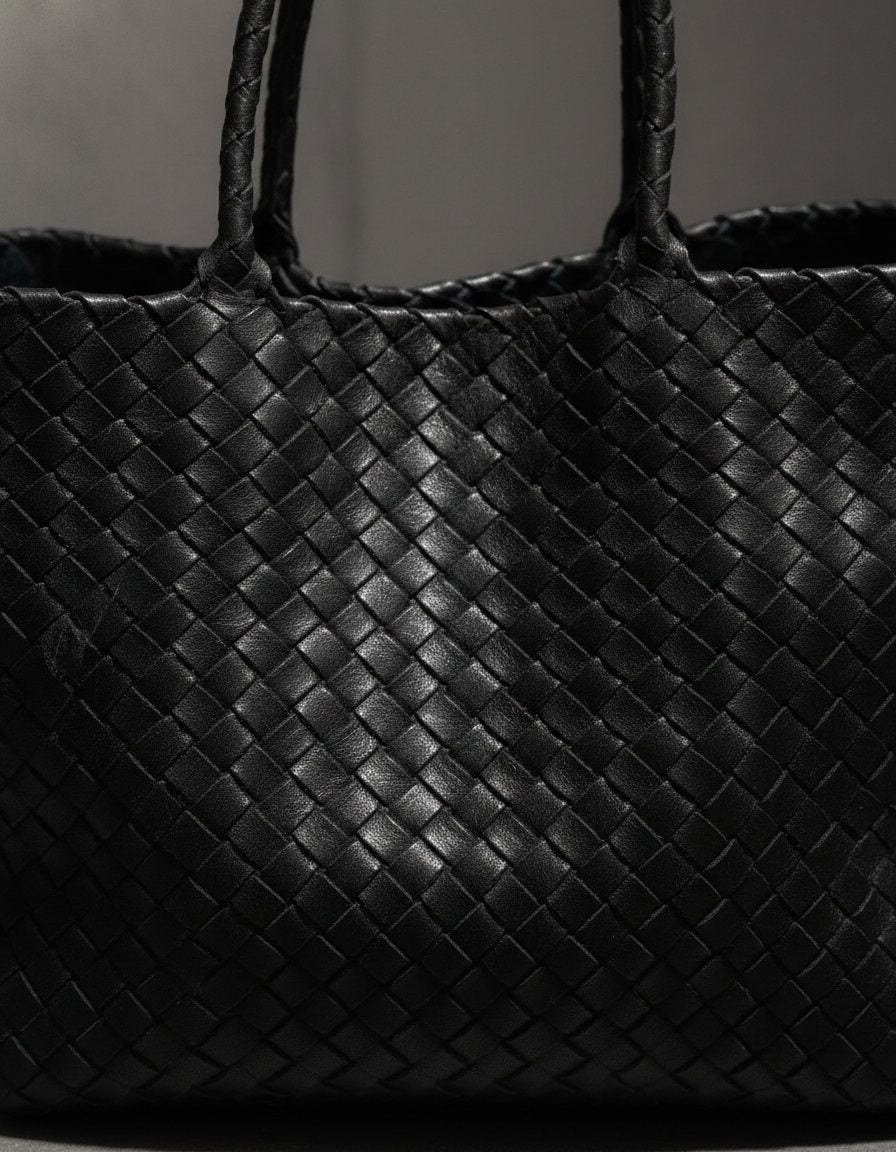 The Olive Leather Tote - Black