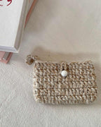 The Crochet Coin Purse Charm - Milk Tea