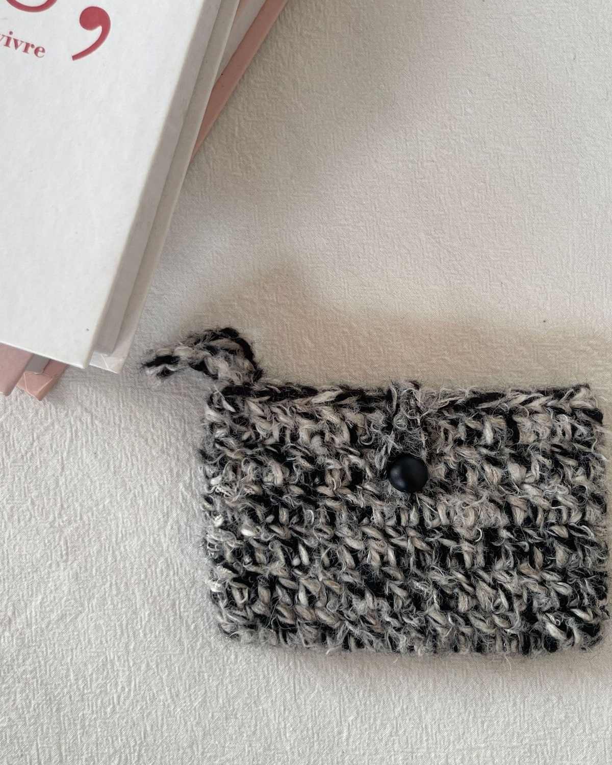 The Crochet Coin Purse Charm - Black & White