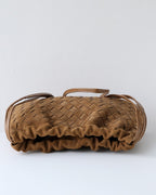 Wildfool The Mantova Drawstring Pouch in Caramel, the gathered top