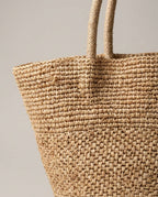 Wildfool The Hand-Woven Raffia Market Tote — close-up of weave texture