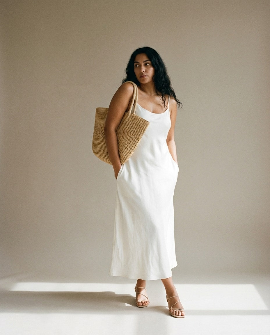 Wildfool The Laizhou Artisan Basket in Undyed Natural - Zoom View - Premium Woven Raffia, Generous Capacity