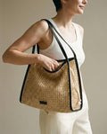 WF26CARR003 - Undyed Natural - The Open - Weave Raffia Market Set