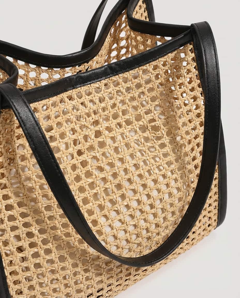 WF26CARR003 - Undyed Natural - The Open - Weave Raffia Market Set