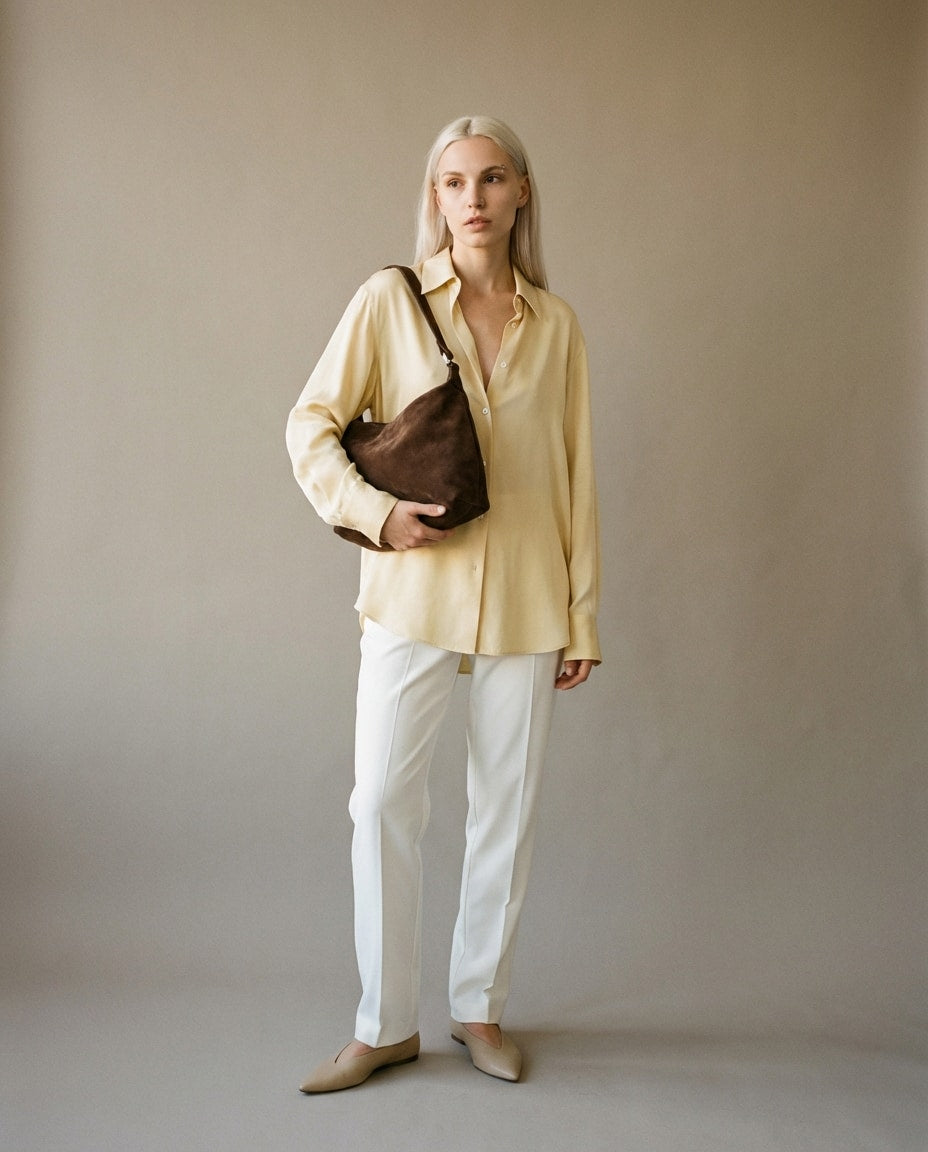 Wildfool The Sheep-Suede Box Bag in Coffee - Zoom View - Genuine Sheep Suede with Velvet Touch and Matte Finish