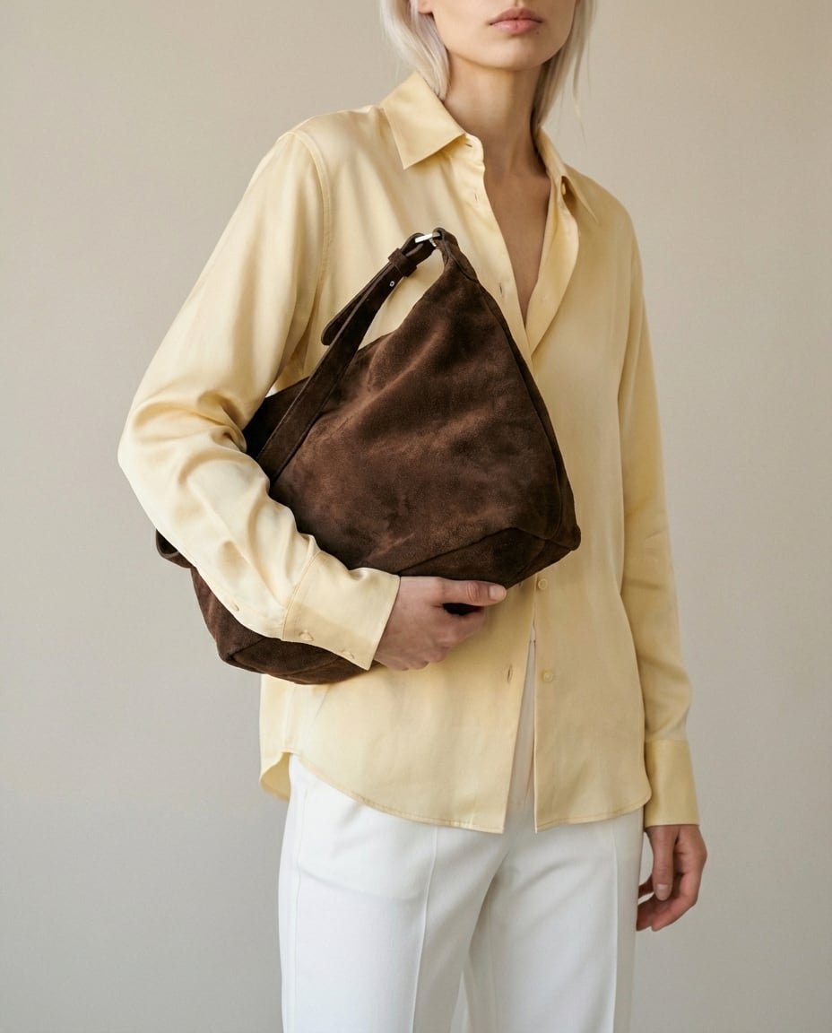 WF26CARR004-BR - Coffee - The Sheep - Suede Box Bag