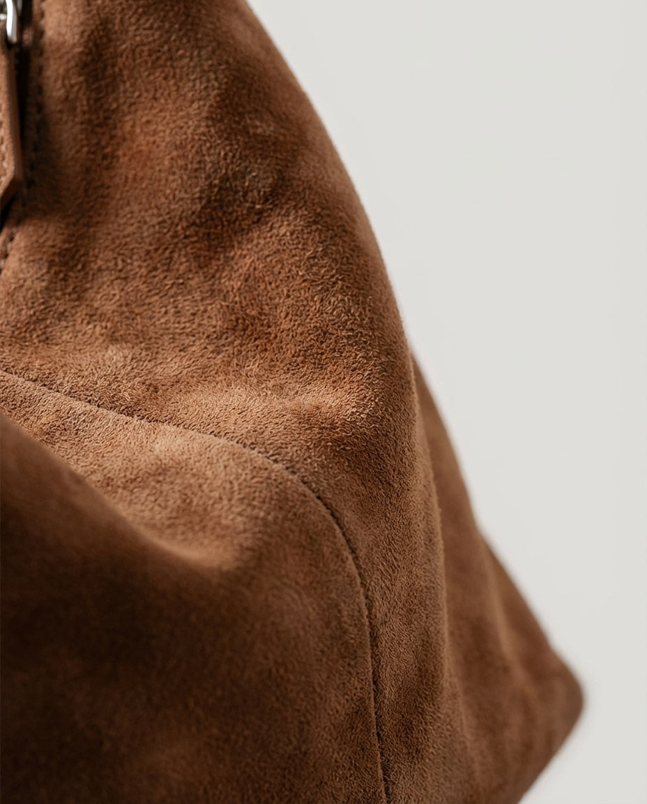 Wildfool The Sheep-Suede Box Bag in Caramel - Zoom View - Velvet Touch Sheepskin suede with Cotton Lining.