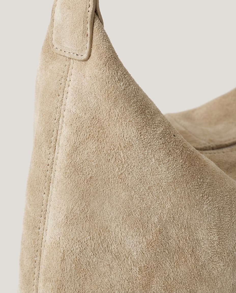 Wildfool The Sheep-Suede Box Bag in Apricot - Zoom View - Genuine Sheep Suede with Velvet Touch and Matte Finish