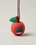 Wildfool The Wool Felt Aroma Tag in Spiced Apple - Front View - 100% Wool Felt Body with Leather Strap