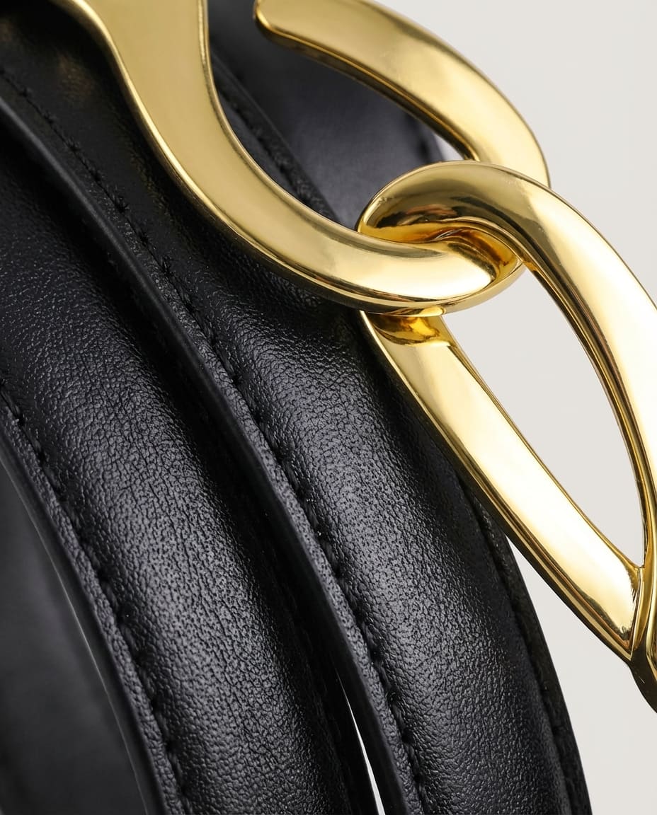 WF26OBJE002-BK - Charcoal Black - The Slide - Adjustable Leather Belt