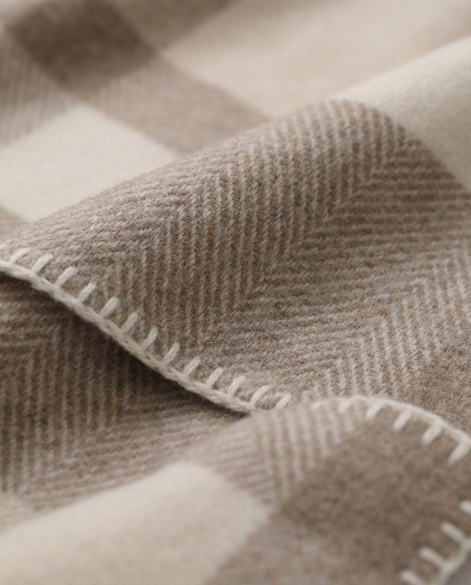 WF26OBJE007-TA - Taupe - The Nomad Twill Wool Throw