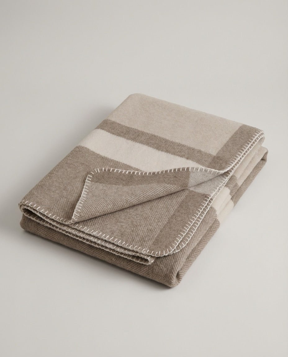 WF26OBJE007-TA - Taupe - The Nomad Twill Wool Throw