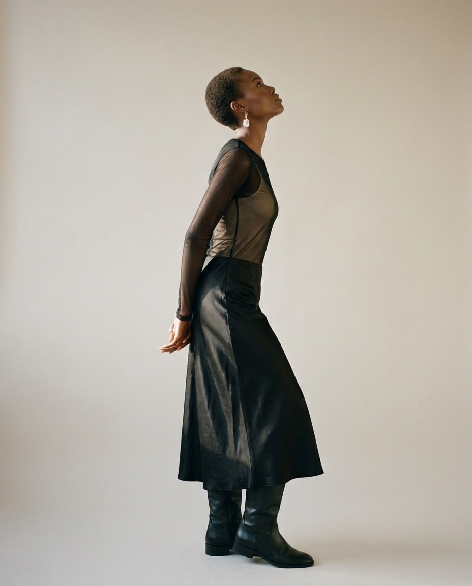 WF26OBJE010-GY - Silver Wave - The Molten Wave Baroque Earring