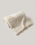 Wildfool The Cloud Gauze Air Throw in Cream - Front View - 100% Combed Cotton Muslin 4-Layer Crinkle Blanket