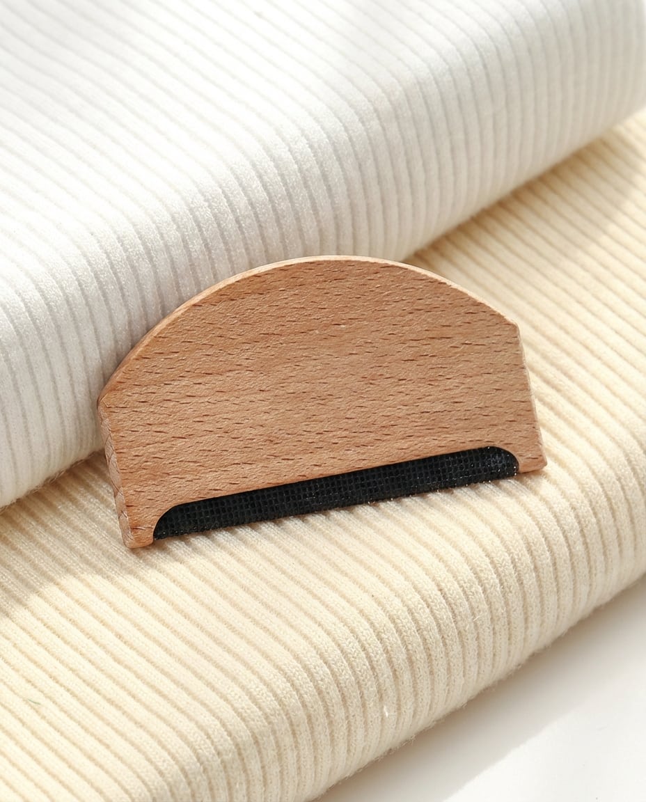 Wildfool The Beechwood Cashmere Comb in Natural Beech Wood - Zoom View - Natural Beechwood Handle, Copper/Steel Mesh Head