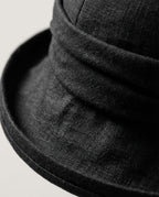 Inside view of Wildfool linen hat showing the sweatband finish