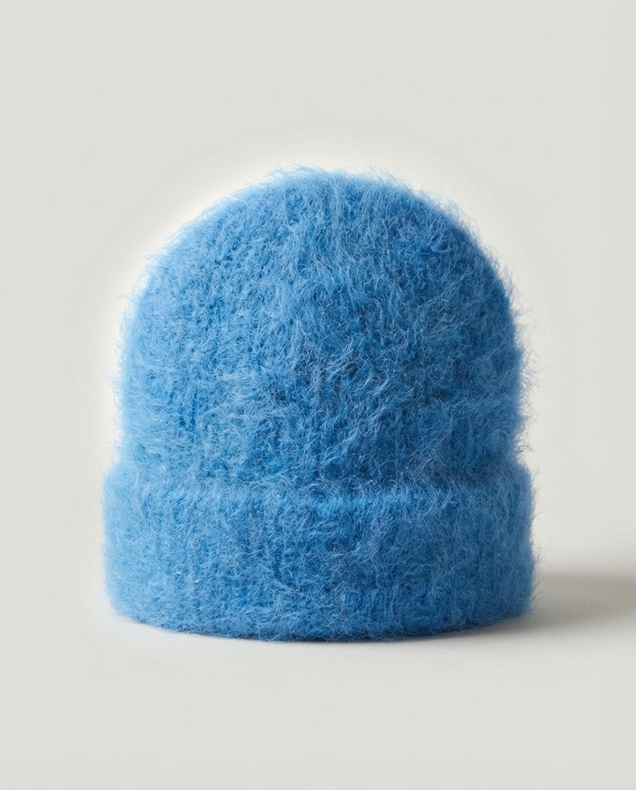 Wildfool The Suri-Alpaca Cloud Beanie in Cobalt Blue - Zoom View - Hypoallergenic Luxury, Cloud-Touch Texture