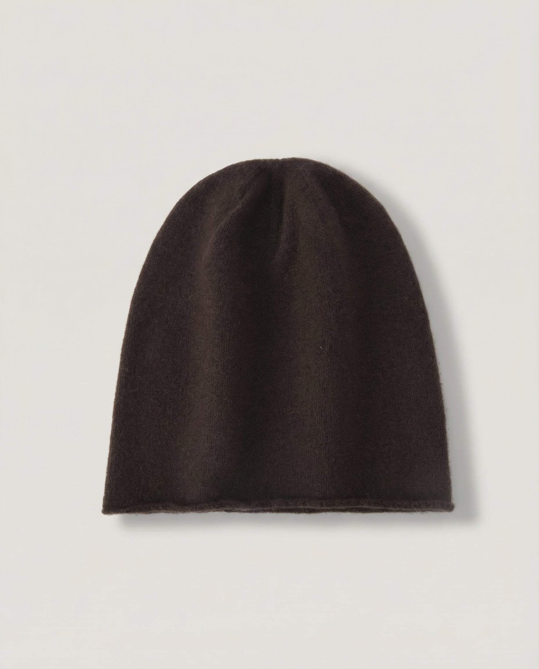 Wildfool The Prickle-Free Cashmere Hat in Espresso - Zoom View - 100% Alashan Cashmere, Zero-Itch Guarantee