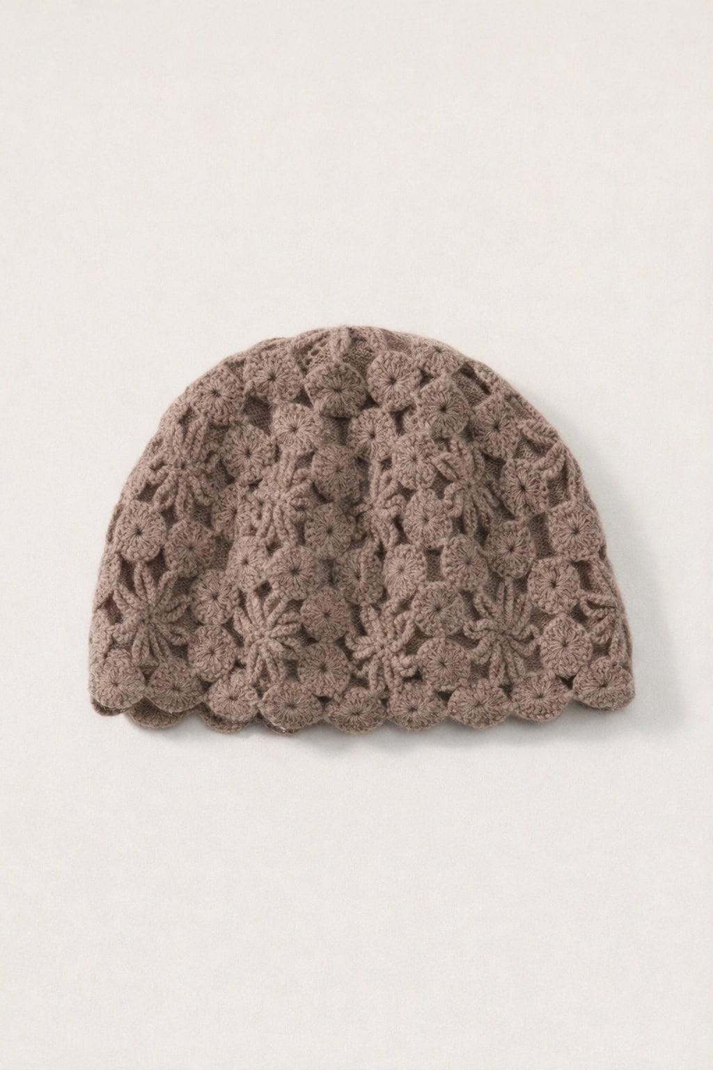 WF26SHIE007-BR - Antique Mocha - The Hand - Crochet Cashmere Cloche