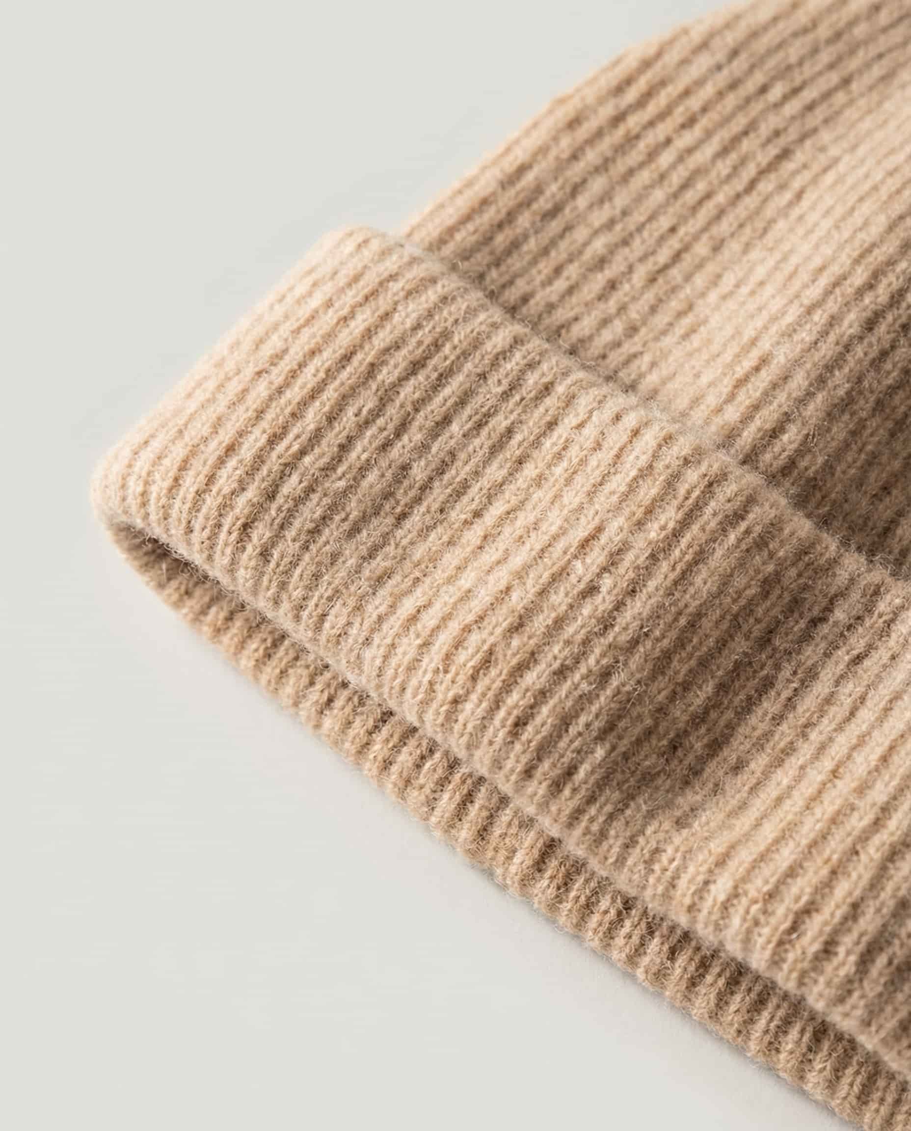 Wildfool Alashan beanie back view showing the seam-free knit crown