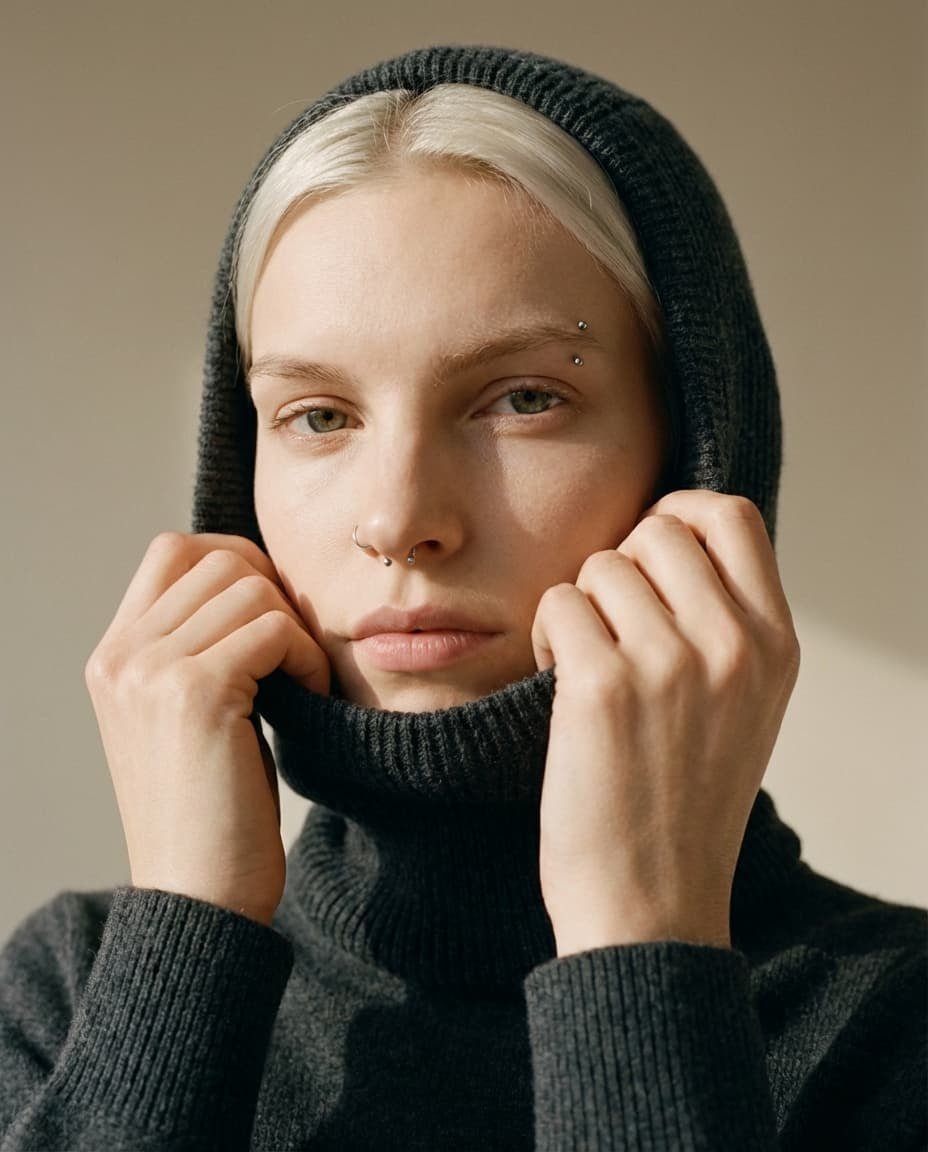 WF26SHIE009-BK - Charcoal - The Inner Mongolia Wool Hood