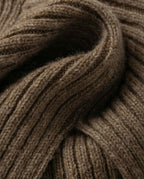Wildfool Inner Mongolia wool balaclava hood detail of the knit edge finish