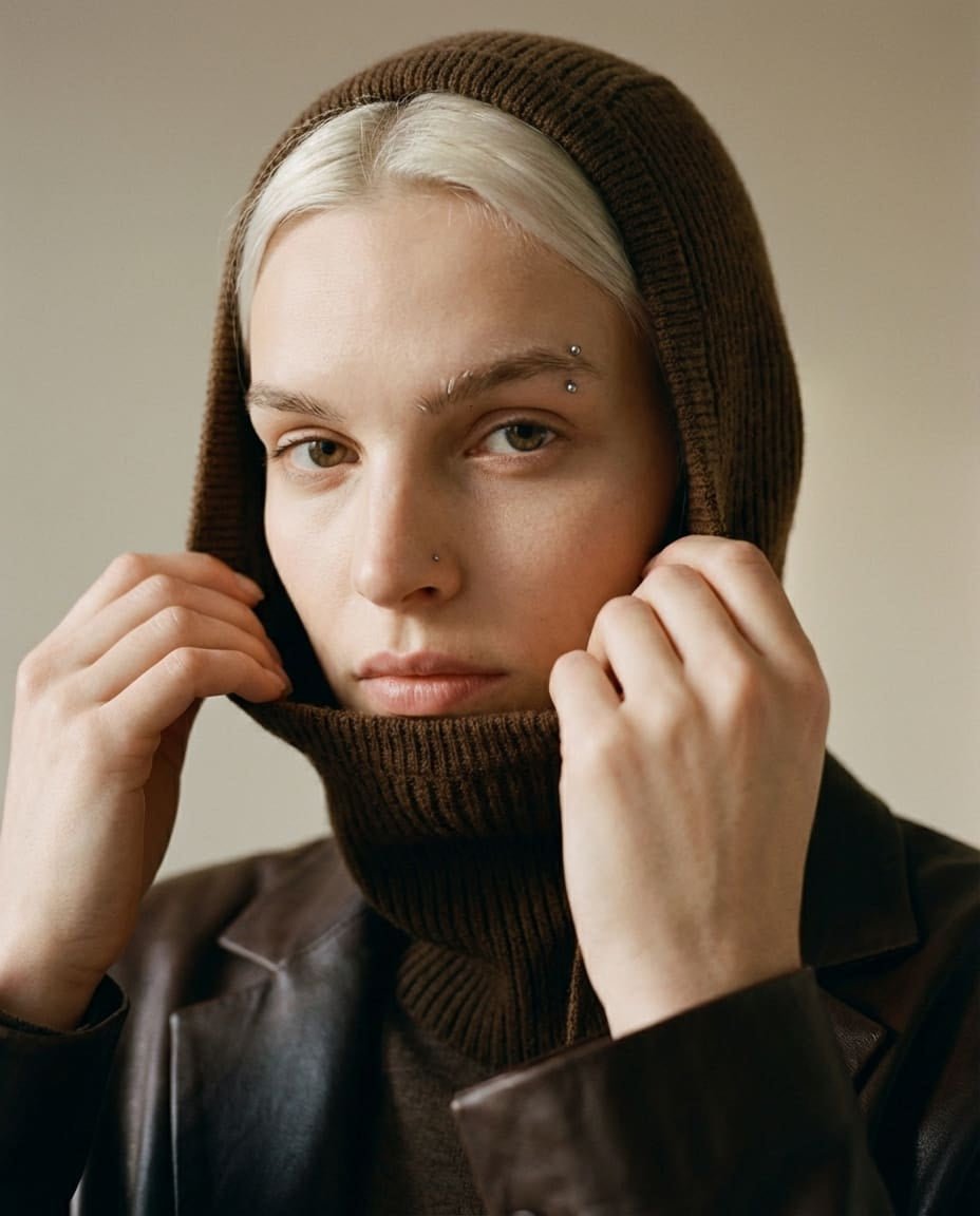 WF26SHIE009-BR - Dark Brown - The Inner Mongolia Wool Hood