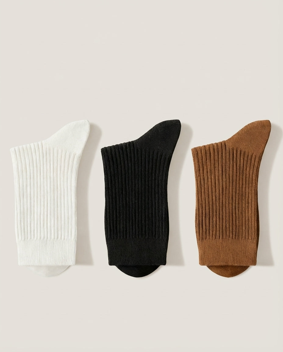 Wildfool 7A Antimicrobial Wool Cloud Socks in Classical Mix - Zoom View - Hand-Linked "Bone-Free" Toe, Zero-Pressure Fit