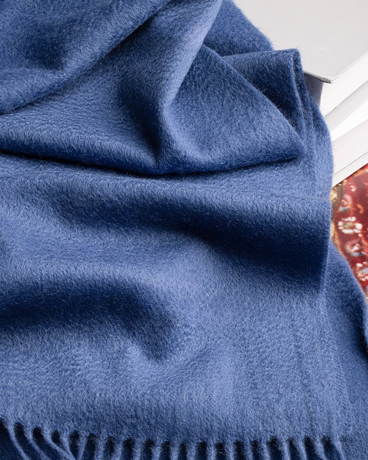 The Dune 100% Cashmere Scarf in Blue