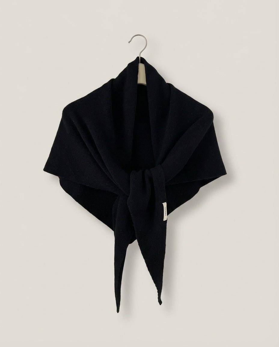 WF26WRAP006-BK - Midnight Black - The 100% Wool Knit Bandana