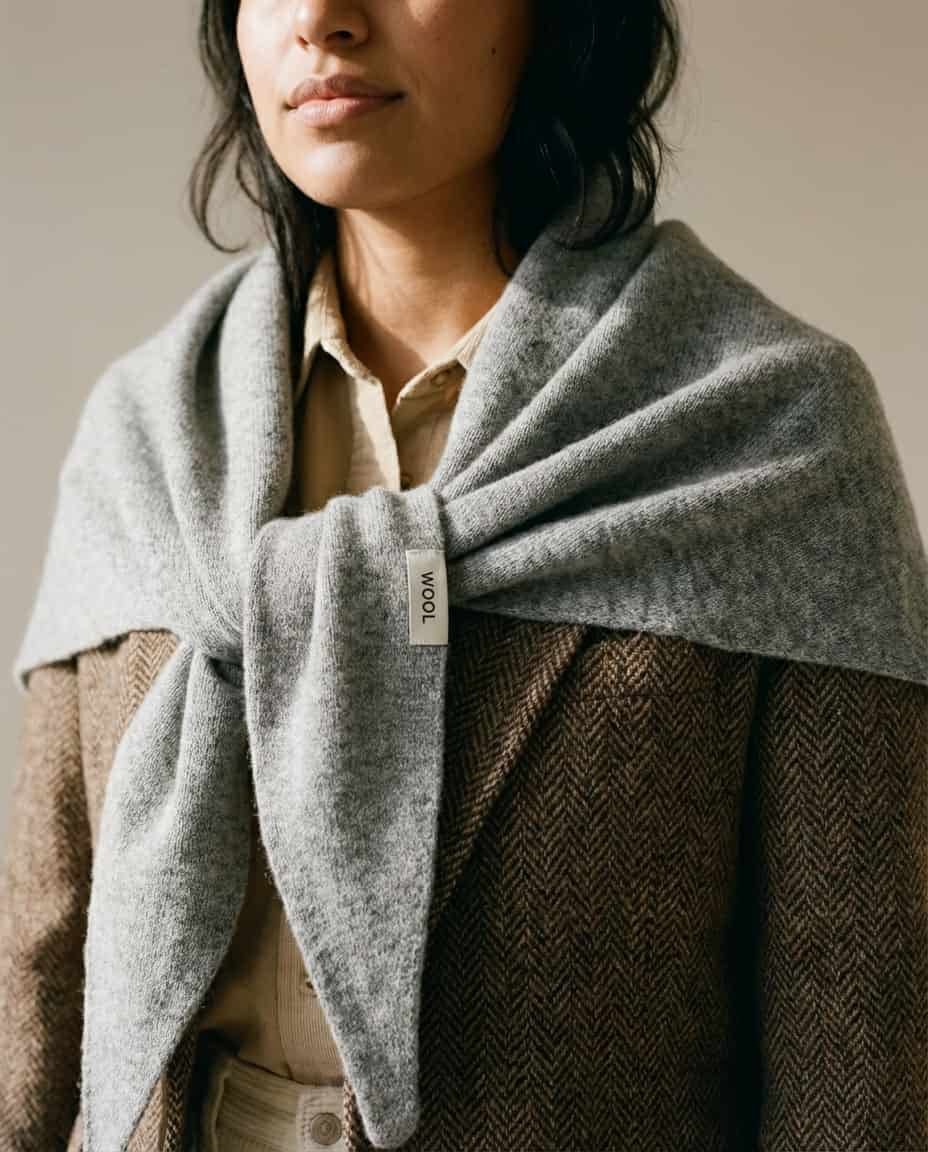 WF26WRAP006-GY - Heather Grey - The 100% Wool Knit Bandana