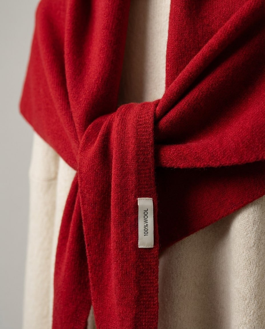 WF26WRAP006-RD - Merlot - The 100% Wool Knit Bandana