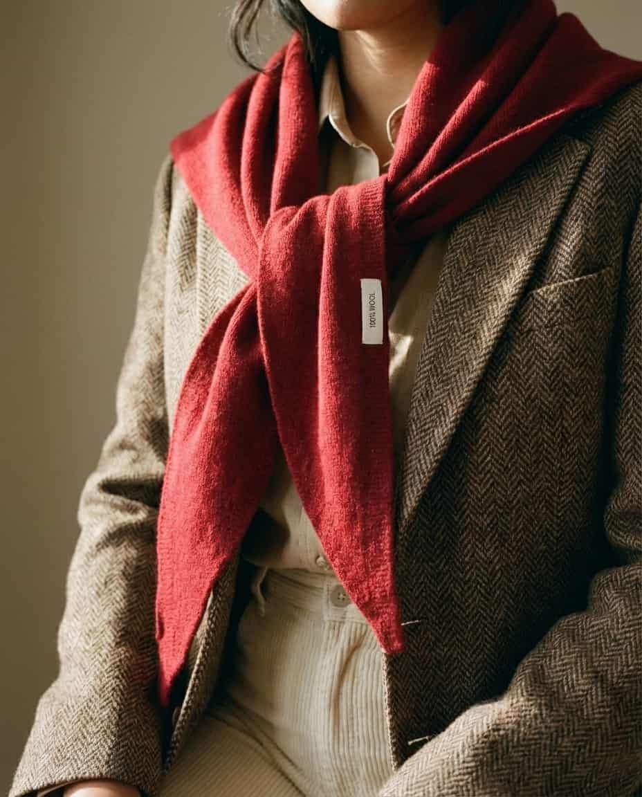 WF26WRAP006-RD - Merlot - The 100% Wool Knit Bandana