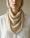 Wildfool The Alashan Petite Triangle in Oatmeal - Zoom View - 100% Alashan Goat Cashmere