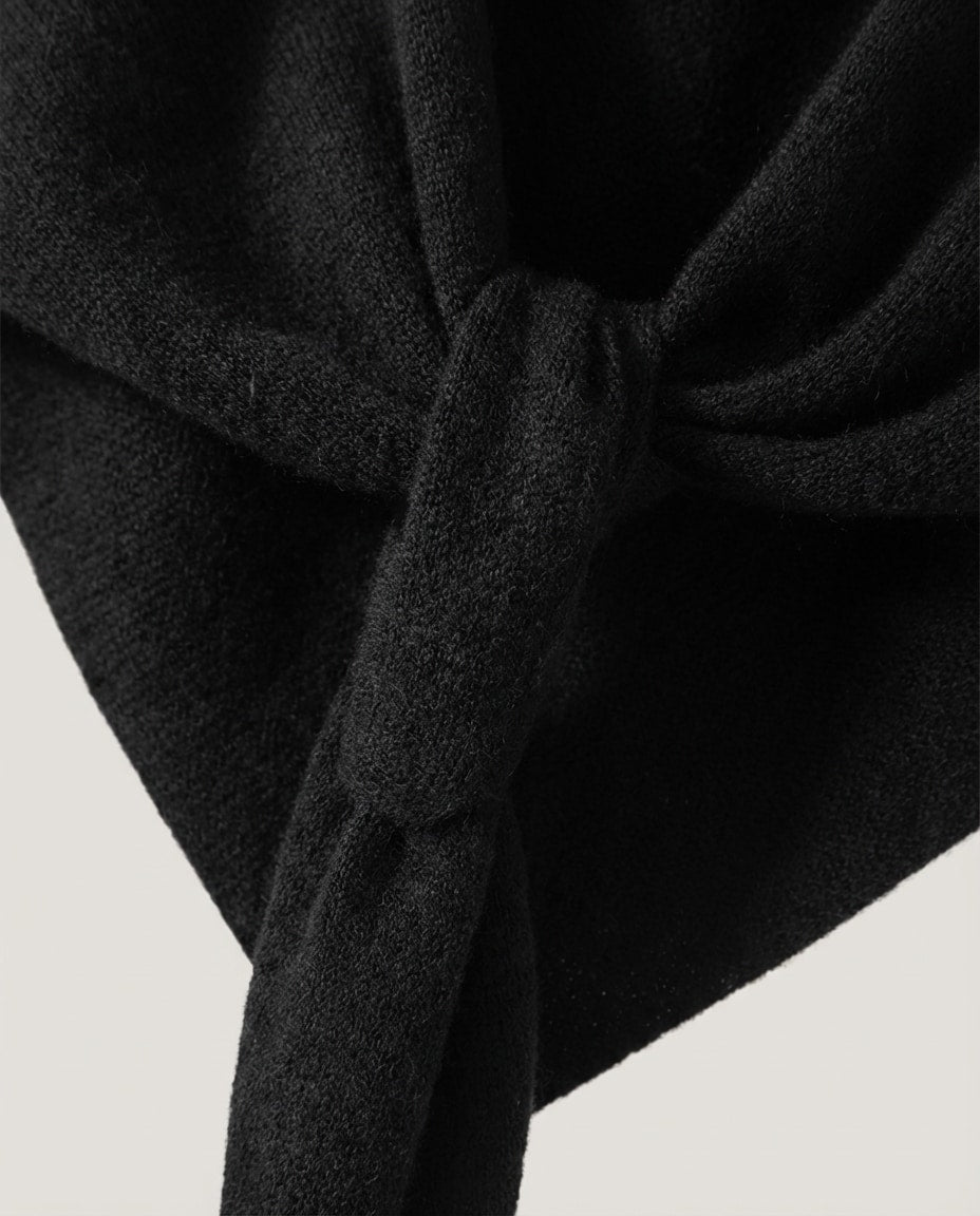WF26WRAP007-BK - Midnight Black - The 100% Cashmere Mini Neckerchief