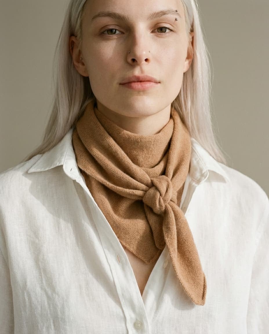 WF26WRAP007-CM - Camel - The 100% Cashmere Mini Neckerchief